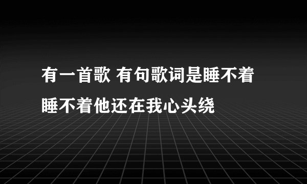 有一首歌 有句歌词是睡不着睡不着他还在我心头绕