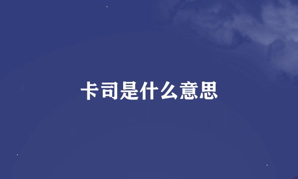 卡司是什么意思