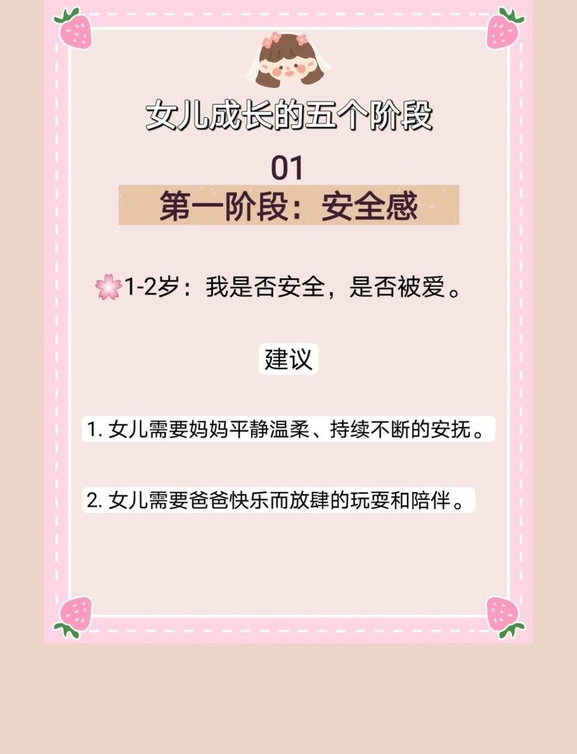 女儿成长的五个阶段