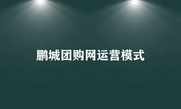 鹏城团购网运营模式