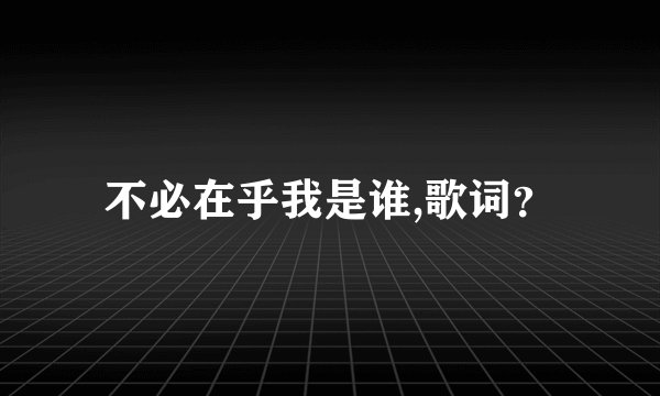 不必在乎我是谁,歌词？