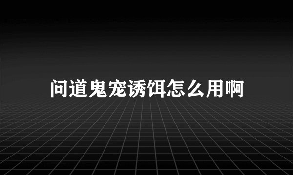 问道鬼宠诱饵怎么用啊