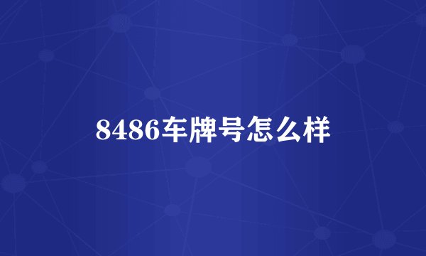 8486车牌号怎么样