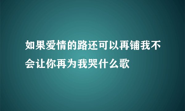 如果爱情的路还可以再铺我不会让你再为我哭什么歌