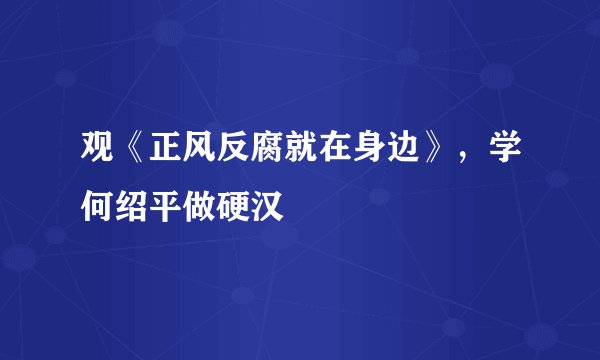 观《正风反腐就在身边》，学何绍平做硬汉