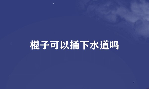 棍子可以捅下水道吗