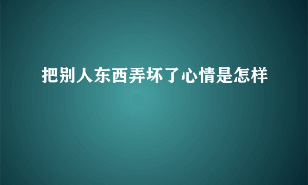 把别人东西弄坏了心情是怎样