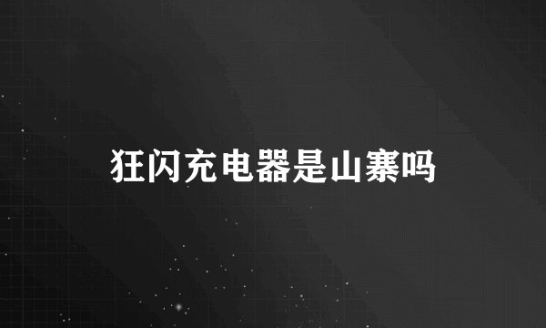 狂闪充电器是山寨吗