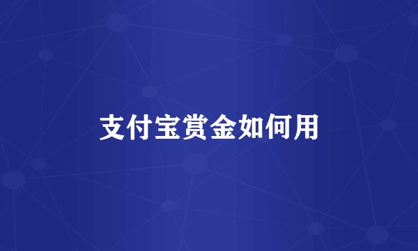 支付宝赏金如何用