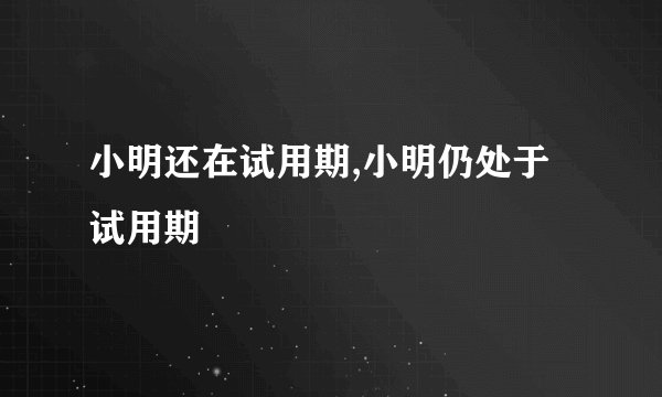 小明还在试用期,小明仍处于试用期