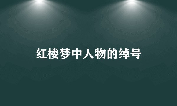红楼梦中人物的绰号