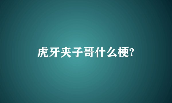 虎牙夹子哥什么梗?
