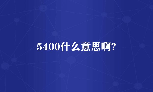 5400什么意思啊?