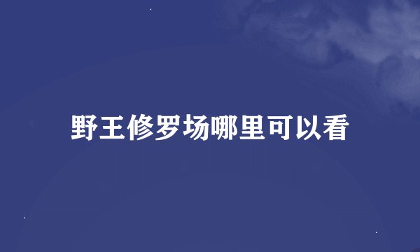 野王修罗场哪里可以看