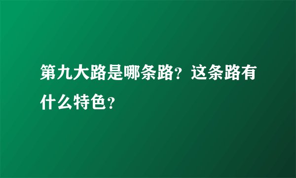 第九大路是哪条路？这条路有什么特色？