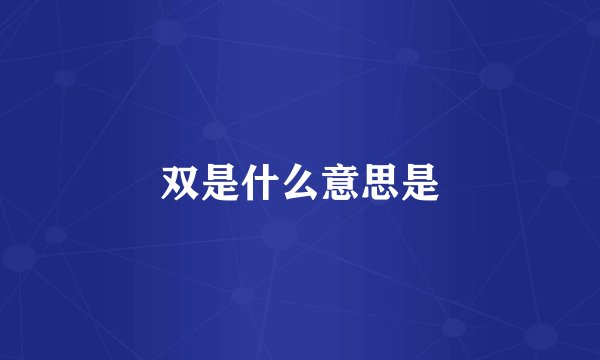 双是什么意思是