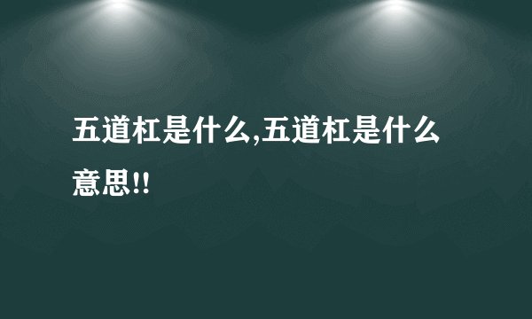 五道杠是什么,五道杠是什么意思!!
