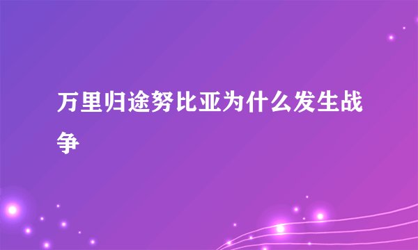 万里归途努比亚为什么发生战争
