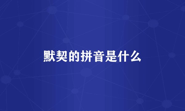默契的拼音是什么