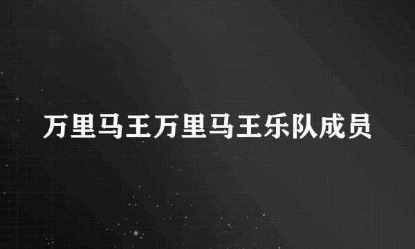 万里马王万里马王乐队成员