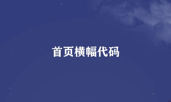 首页横幅代码