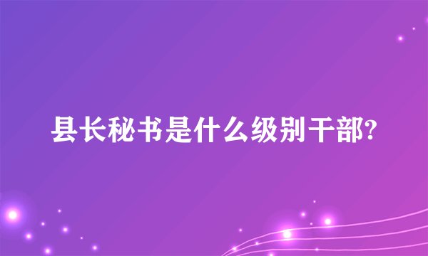 县长秘书是什么级别干部?