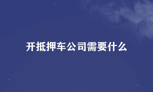 开抵押车公司需要什么