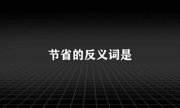 节省的反义词是
