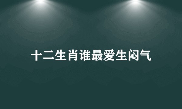 十二生肖谁最爱生闷气