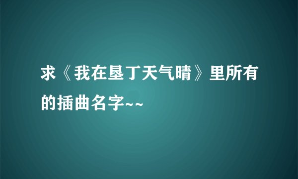 求《我在垦丁天气晴》里所有的插曲名字~~