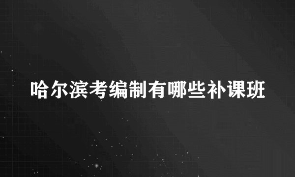哈尔滨考编制有哪些补课班