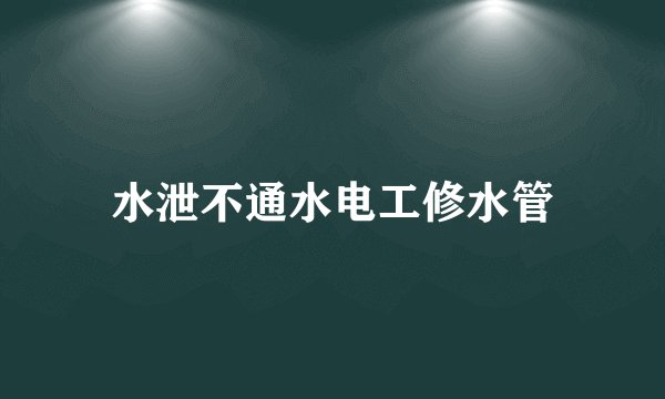 水泄不通水电工修水管