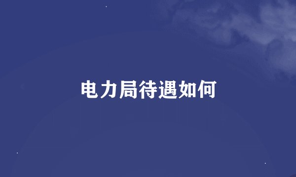 电力局待遇如何