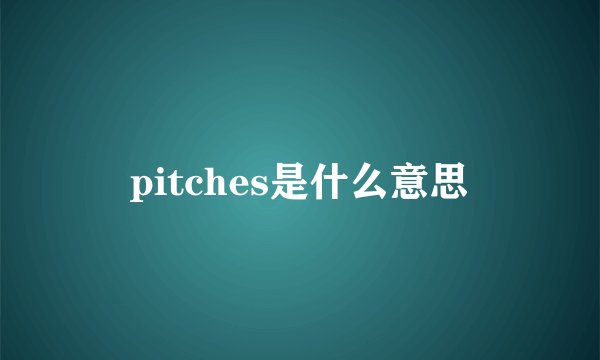 pitches是什么意思