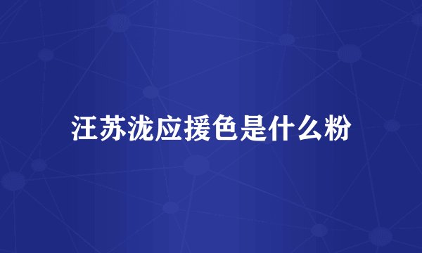 汪苏泷应援色是什么粉
