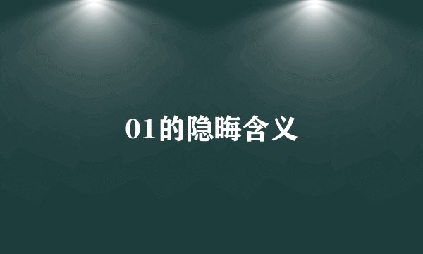 01的隐晦含义