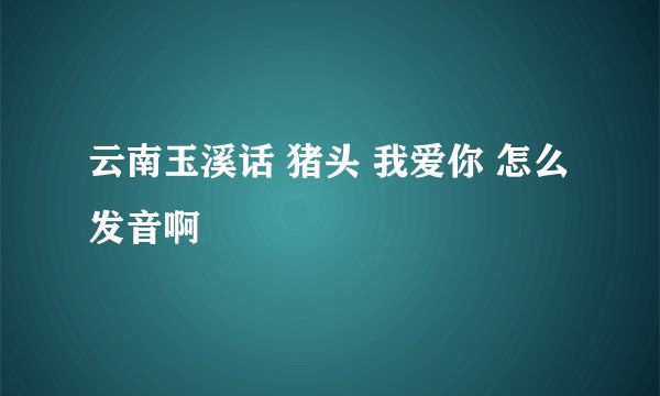 云南玉溪话 猪头 我爱你 怎么发音啊