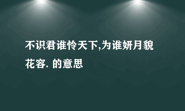 不识君谁怜天下,为谁妍月貌花容. 的意思