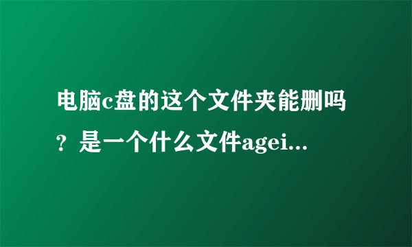 电脑c盘的这个文件夹能删吗？是一个什么文件ageiatechnologies