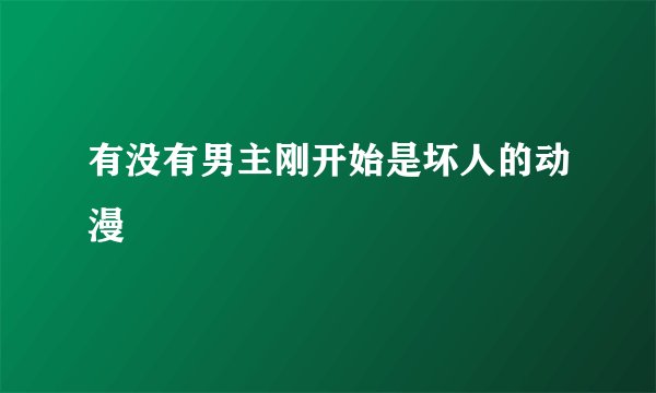 有没有男主刚开始是坏人的动漫