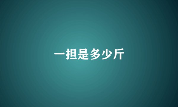 一担是多少斤