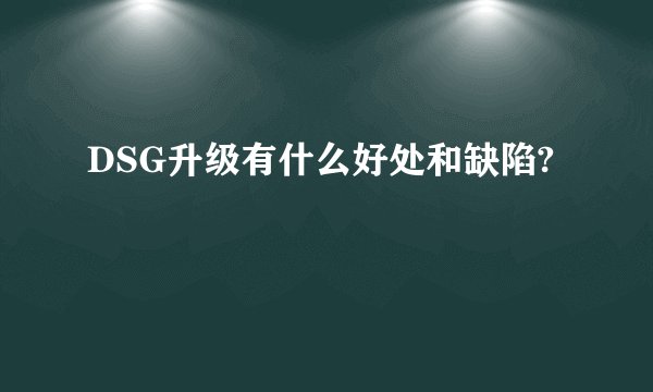 DSG升级有什么好处和缺陷?