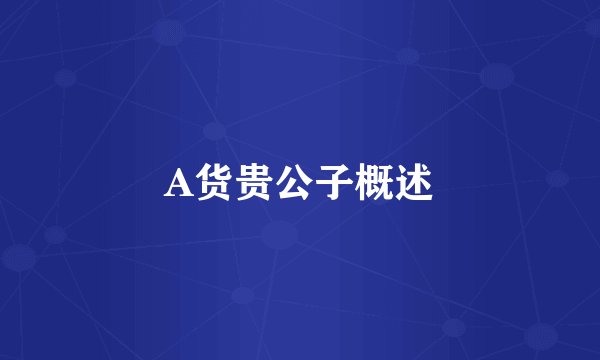 A货贵公子概述