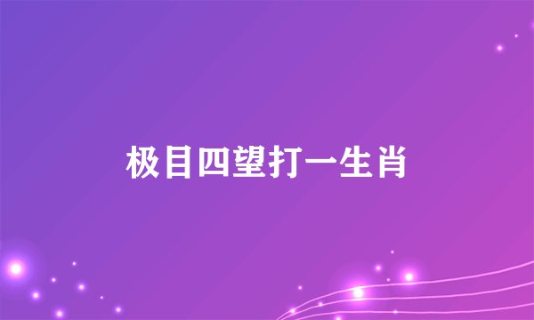 极目四望打一生肖