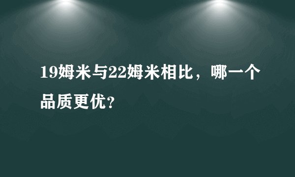 19姆米与22姆米相比，哪一个品质更优？