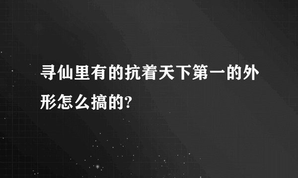 寻仙里有的抗着天下第一的外形怎么搞的?