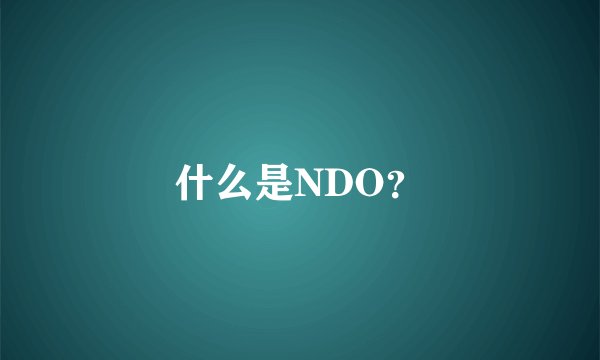 什么是NDO？