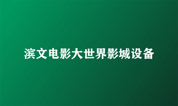 滨文电影大世界影城设备