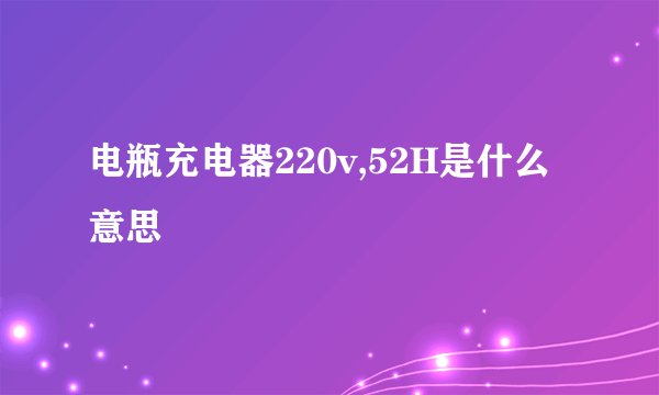 电瓶充电器220v,52H是什么意思