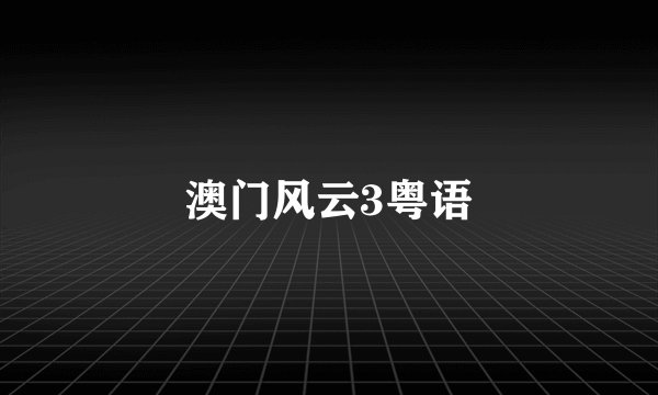 澳门风云3粤语